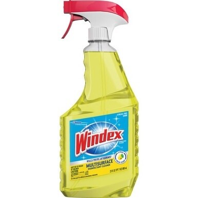 Windex&amp;reg; MultiSurface Disinfectant Spray - Ready-To-Use - 23 fl oz (0.7 quart) - Fresh Citrus ScentBottle - 8 / Carton - Yellow