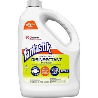 fantastik&amp;reg; Disinfectant Degreaser - 128 fl oz (4 quart) - Fresh Scent - 1 Each - White