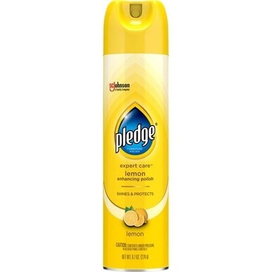 Pledge Expert Care Enhancing Polish - Spray - 9.7 fl oz (0.3 quart) - Lemon Scent - 1 Each - Yellow