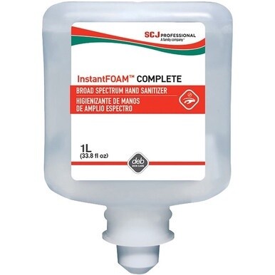 InstantFOAM COMPLETE PURE 1 L Refill Fragrance-Free Alcohol Hand Sanitizer (6/Carton) - 33.8 fl oz (1000 mL) - Kill Germs - Hand - Moisturizing - Clear - Non-drying, Drip-free, Dye-free, Unscented, An