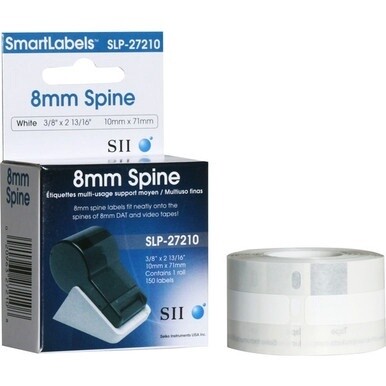 Seiko Audio Cassette Label - 2.81&quot; Width x 0.37&quot; Length - 150/RollBox - White