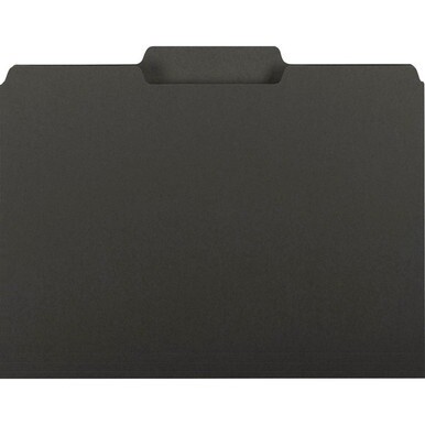 Smead 1/3 Tab Cut Letter Recycled Hanging Folder - 8 1/2" x 11" - 3/4" Expansion - Top Tab Location - Assorted Position Tab Position - Vinyl - Black - 10% Recycled - 100 / Box
