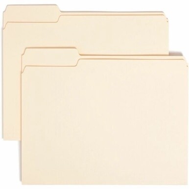Smead 1/3 Tab Cut Letter Recycled Top Tab File Folder - 8 1/2&quot; x 11&quot; - 3/4&quot; Expansion - Top Tab Location - Left Tab Position - Manila - 10% Recycled - 100 / Box