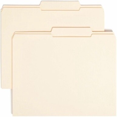 Smead 2/5 Tab Cut Letter Recycled Top Tab File Folder - 8 1/2&quot; x 11&quot; - 3/4&quot; Expansion - Top Tab Location - Right of Center Tab Position - Manila - Manila - 10% Recycled - 100 / Box