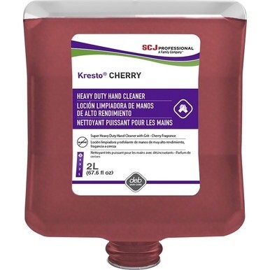SC Johnson Kresto Cherry Hand Cleaner - Cherry ScentFor - 67.6 fl oz (2 L) - Soil Remover, Oil Remover, Grease Remover, Carbon Remover, Odor Remover, Petroleum - Industrial, Automotive - Red - Heavy D