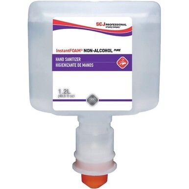 SC Johnson Hand Sanitizer Foam Refill - 40.6 fl oz (1200 mL) - Kill Germs - Hand - Clear - Non-drying, Dye-free, Unscented, Anti-irritant, Drip-free, Splash Resistant - 3 / Carton