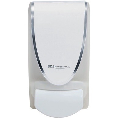 SC Johnson QuickView Manual Dispenser - Manual - 1.06 quart Capacity - Durable, Antimicrobial, Anti-bacterial - White - 1Each