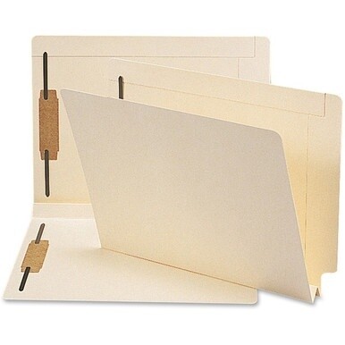 Smead Straight Tab Cut Letter Recycled Fastener Folder - 8 1/2&quot; x 11&quot; - 1 1/2&quot; Expansion - 2 x 2B Fastener(s) - 2&quot; Fastener Capacity for Folder - End Tab Location - Manila - Manila - 10% Recycled - 50