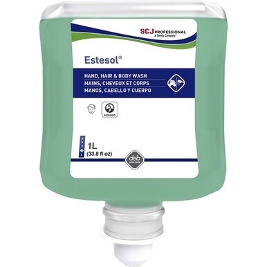 SC Johnson Estesol Hand, Hair &amp; Body Cleaner - Rainforest ScentFor - 33.8 fl oz (1000 mL) - Dirt Remover, Grime Remover, Soil Remover, Grease Remover - Hand, Hair, Body, Industrial - Moisturizing - Bl