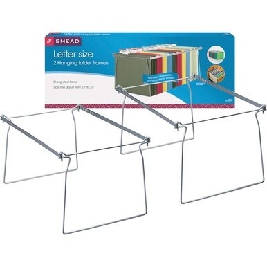 Smead Hanging Folder Frames - Letter - 23&quot;-27&quot; Long - Steel - Gray - 2 / Pack