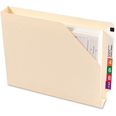 Smead Shelf-Master Straight Tab Cut Letter Recycled File Jacket - 8 1/2&quot; x 11&quot; - 1 1/2&quot; Expansion - Manila - 10% Recycled - 50 / Box