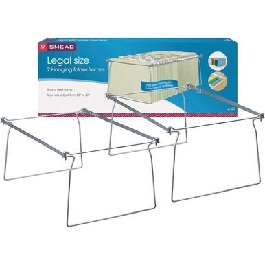 Smead Hanging Folder Frames - Legal - 23&quot;-27&quot; Long - Steel - Gray - 2 / Pack