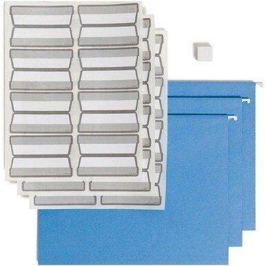 Smead Protab&amp;reg; Filing System with 20 Letter Size Hanging File Folders, 24 ProTab 1/3-Cut Tab labels, and 1 eraser (64210) - Blue - 20 / Box