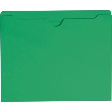 Smead Colored Straight Tab Cut Letter Recycled File Jacket - 8 1/2" x 11" - Green - 10% Recycled - 100 / Box