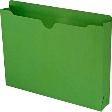 Smead Colored Straight Tab Cut Letter Recycled File Jacket - 8 1/2&quot; x 11&quot; - 2&quot; Expansion - Green - 10% Recycled - 50 / Box