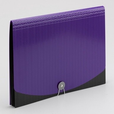 Smead Letter Expanding File - 8 1/2&quot; x 11&quot; - 6 Pocket(s) - Purple, Black - 12 / Carton