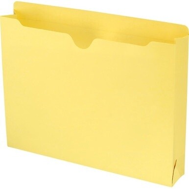 Smead Colored Straight Tab Cut Letter Recycled File Jacket - 8 1/2&quot; x 11&quot; - 2&quot; Expansion - Yellow - 10% Recycled - 50 / Box