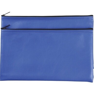 Sparco Carrying Case (Wallet) Cash, Check, Receipt, Office Supplies - Blue - Polyvinyl Chloride (PVC) Body x 11&quot; Width x 6&quot; Depth - 2 / Pack