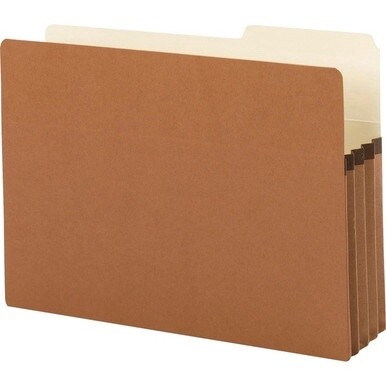 Smead 2/5 Tab Cut Legal Recycled File Pocket - 8 1/2" x 14" - 3 1/2" Expansion - Right Tab Position - Redrope - Redrope - 30% Recycled - 25 / Box