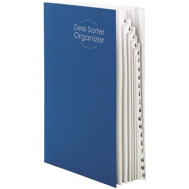 Smead Desk File/Sorter - 20 x Divider(s) - Character - A-Z - Legal - 8.50&quot; Width x 14&quot; Length - Blue Divider - Recycled - 1 Each