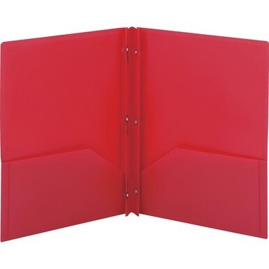 Smead Letter Fastener Folder - 8 1/2&quot; x 11&quot; - 180 Sheet Capacity - 2 x Double Tang Fastener(s) - 2 Inside Back Pocket(s) - Red - 72 / Carton