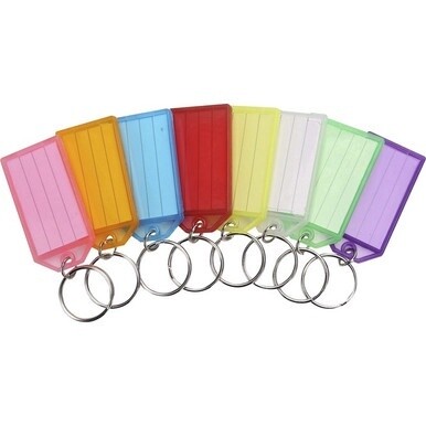 Sparco Replacement Key Tags - 0.25&quot; Length x 0.75&quot; Width - Oval - 4 / Pack - Assorted