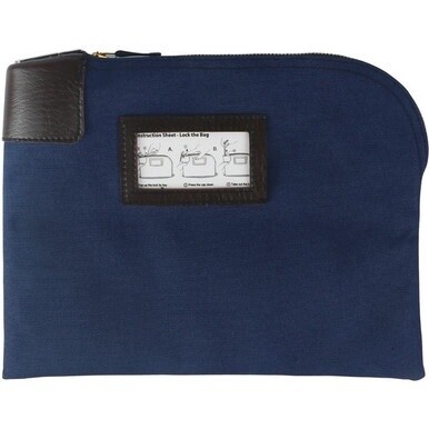 Sparco Locking Currency Bag - 8.50&quot; Width x 11&quot; Length - Navy - 1/Pack - Coin, Currency, Document