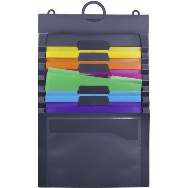 Smead Cascading Wall Organizer - 6 Pocket(s) - 10.6&quot; Height x 14.3&quot; Width - Wall Mountable - Gray - Polypropylene - 1Each