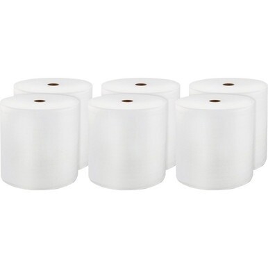 LoCor Hardwound Roll Towels - 1 Ply - 8&quot; x 800 ft - White - Virgin Fiber - Hygienic, Embossed, Strong, Absorbent - For Washroom - 6 / Carton