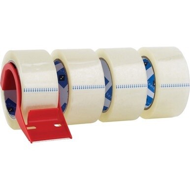 Sparco Heavy-duty Packaging Tape with Dispenser - 55 yd Length x 2" Width - 3" Core - 3 mil - Acrylic Backing - Dispenser Included - Tear Resistant, Split Resistant, Breakage Resistance - For Packing 