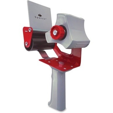 Sparco 3&quot; Packaging Tape Dispenser - 3&quot; Core - Ergonomic Design, Adjustable Tension Mechanism, Durable - Gray - 1 Each