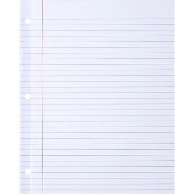 Sparco Ruled Filler Paper - 100 Sheets - Wide Ruled - Ruled Red Margin - 20 lb Basis Weight - Letter - 8 1/2&quot; x 11&quot; - White Paper - Subject, Reinforced Edges - Recycled - 100 / Pack