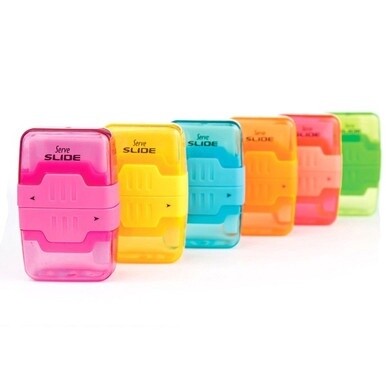 So-Mine Serve Slide Eraser &amp; Sharpener Combo - Plastic - Multicolor - 1 Each