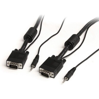 StarTech.com 25 ft Coax High Resolution Monitor VGA Cable with Audio HD15 M/M - Make VGA video and audio connections using a single, high quality cable - 25ft vga cable - 25ft vga video cable - 25ft v