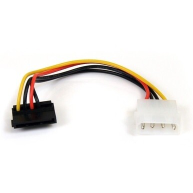 StarTech.com 6in 4 Pin LP4 to Right Angle SATA Power Cable Adapter - Power a Serial ATA hard drive from a conventional LP4 power supply connection - LP4 to sata adapter - LP4 to sata power - 4 pin to 