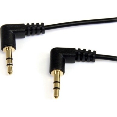 StarTech.com 1 ft Slim 3.5mm Right Angle Stereo Audio Cable - M/M - Easily connect an iPod&amp;reg; or other MP3 player to a car stereo