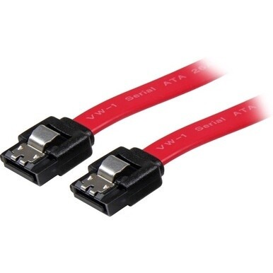 StarTech.com 18in Latching SATA Cable - SATA hard drive cable, with latching SATA connectors, for securely fastened hard drive installations.