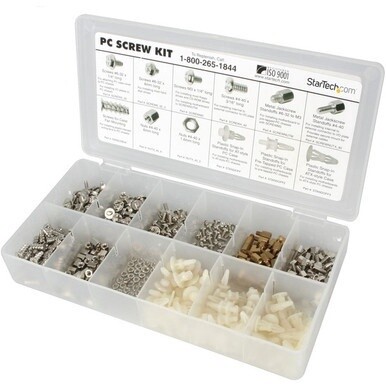 StarTech.com Deluxe Assortment PC Screw Kit - Screw Nuts and Standoffs - Assortment Of 12 Common PC Case Screws - Screw kit - Screw Nuts and Standoffs - Screw kit