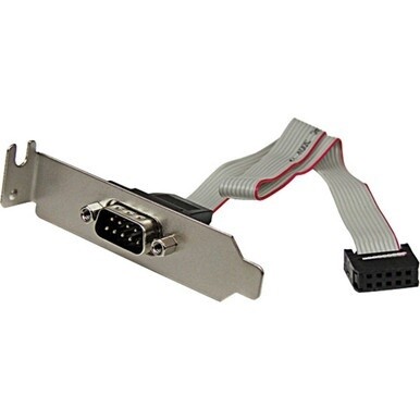StarTech.com 9-pin Serial to 10-pin Header Slot Plate with Low Profile Bracket - Serial panel - DB-9 (M) - 10 pin IDC (F) - 23 cm - Add a DB9 serial port to the rear panel of a small form factor/low p