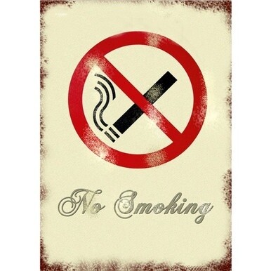 Seco Retro No Smoking Sign - 1 Each - NO SMOKING Print/Message - 8.5&quot; Width x 11.3&quot; Height - Rectangular Shape - Pre-printed, Long Lasting, Rust Resistant - Aluminum