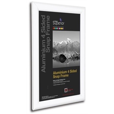 Seco Mitred Snap Frame - 24&quot; x 36&quot; Frame Size - Rectangle - Durable - 1 Each - Aluminum - White