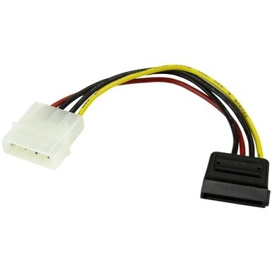 StarTech.com 6in 4 Pin LP4 to SATA Power Cable Adapter - Power a Serial ATA hard drive from a conventional LP4 power supply connection - LP4 to sata adapter - LP4 to sata power - 4 pin to sata power -