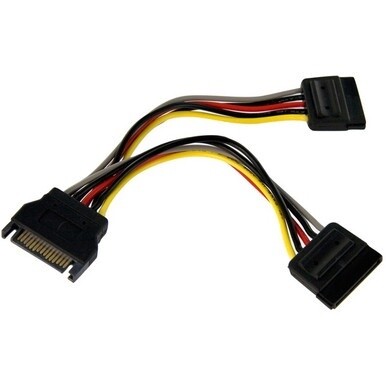 StarTech.com 6in SATA Power Y Splitter Cable Adapter - Add an extra SATA power outlet to your Power Supply - sata power splitter - 6in sata power cable - 6in sata power y cable -6in sata power adapter