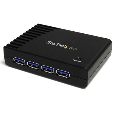 StarTech.com 4 Port Black SuperSpeed USB 3.0 Hub - 5Gbps - Add four external SuperSpeed USB 3.0 ports from a single USB connection - usb 3.0 hub - 4 port usb hub - desktop usb hub - superspeed usb 3.0
