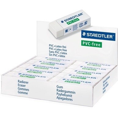 Staedtler PVC Free Eraser - 2.6&quot; Width x 0.5&quot; Height x 0.9&quot; Depth x - 1 Each - Latex-free, Smudge-free, PVC-free