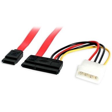 StarTech.com 18in SATA Serial ATA Data and Power Combo Cable - Power your Internal SATA hard drive from an LP4 connector on your Power Supply