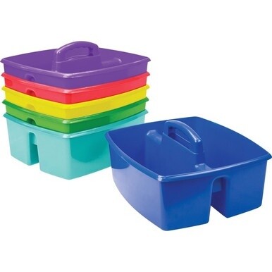 Storex Large Storage Caddy - External Dimensions: 13.2&quot; Length x 11.2&quot; Width x 10.8&quot; Height - Stackable - Plastic - Assorted Bright - For Paint, Marker, Pen - 6 / Carton
