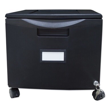 Single-Drawer Mobile Filing Cabinet, 1 Legal/Letter-Size File Drawer, Black, 14.75&quot; x 18.25&quot; x 12.75&quot;