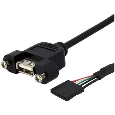 StarTech.com 1 ft Panel Mount USB Cable - USB A to Motherboard Header Cable F/F - Connect a panel-mountable USB port to your motherboard header. - usb header cable - panel mount usb - usb motherboard 