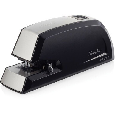 Swingline Commercial Electric Stapler - 20 of 20lb Paper Sheets Capacity - 210 Staple Capacity - Full Strip - 1/4" Staple Size - 1 Each - Black